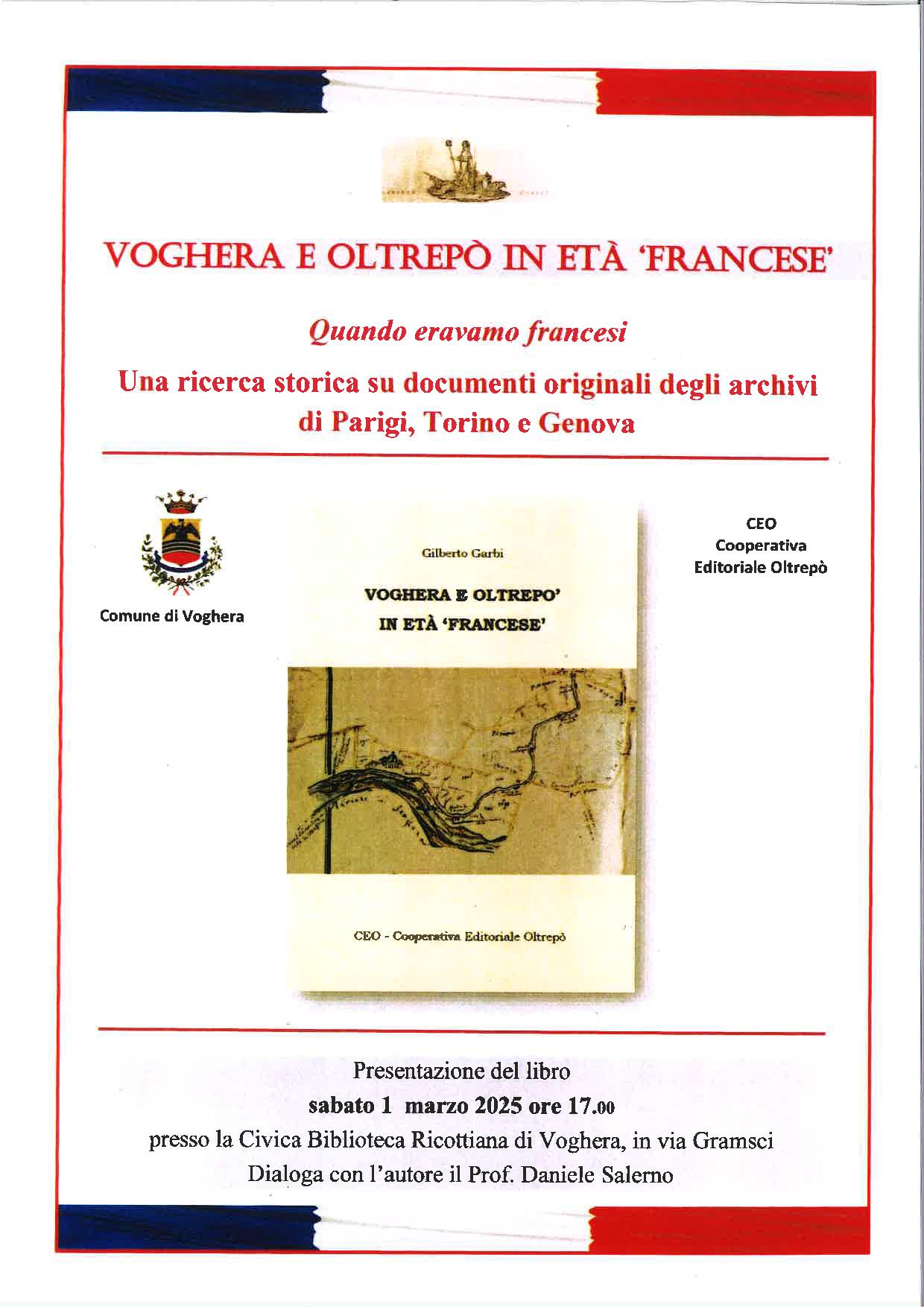 Presentazione con l'autore "Voghera e oltrepò in età francesce"