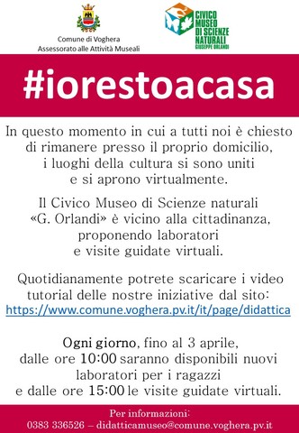 #iorestoacasa Laboratorio virtuale del Civico Museo di Scienze Naturali 