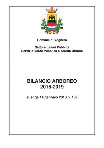 Bilancio Arboreo Comune di Voghera 2015-2019
